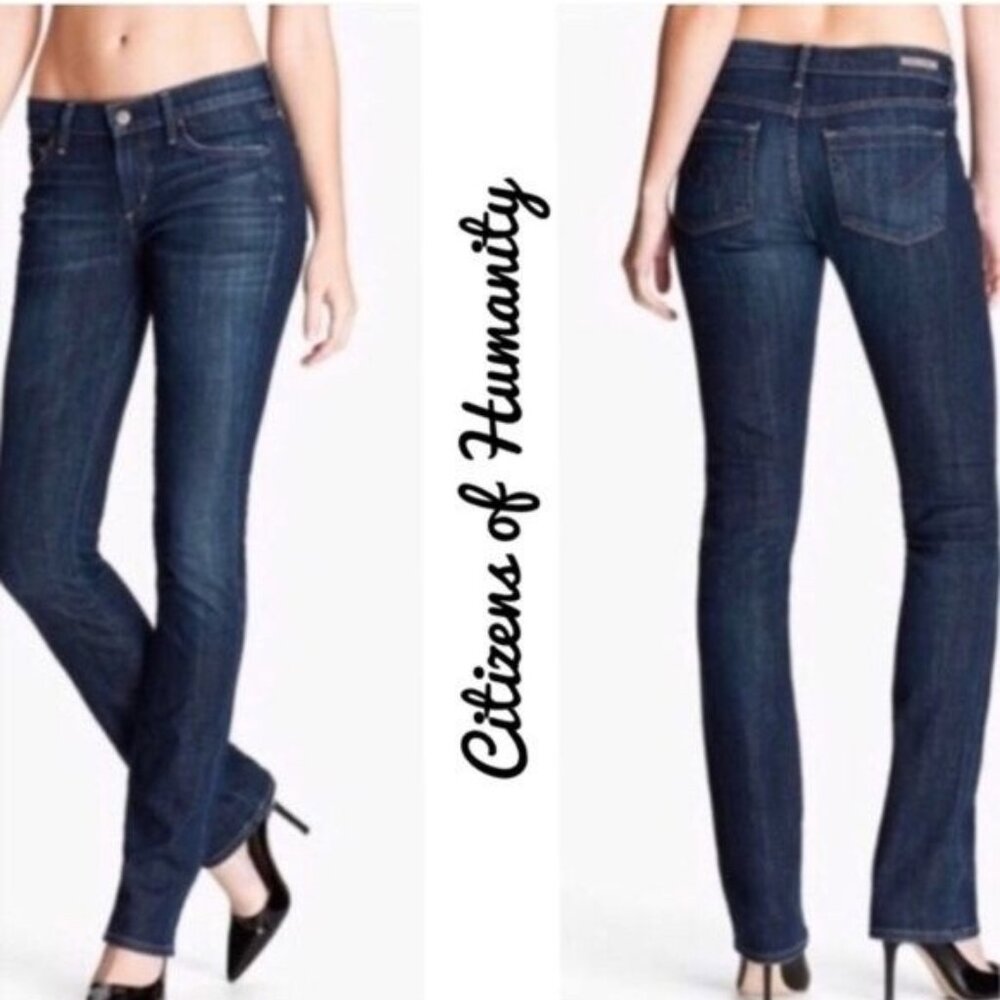 Citizens Of Humanity Womens Ava Low Waist Straight Leg Jeans Blue Denim Size‎ 27